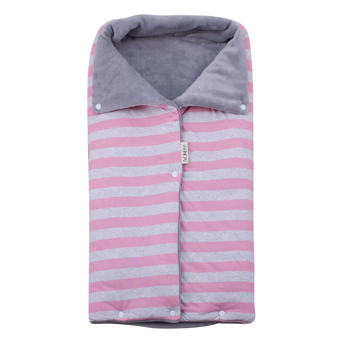JYOKO Kids Saco Capazo para Bebé de Polar Teddy Extra Suave – Antialérgico, Protección Óptima contra el Viento y Frío – Ideal para Piel Sensible, Recién Nacidos y Bebés (Pink Island, Polar)