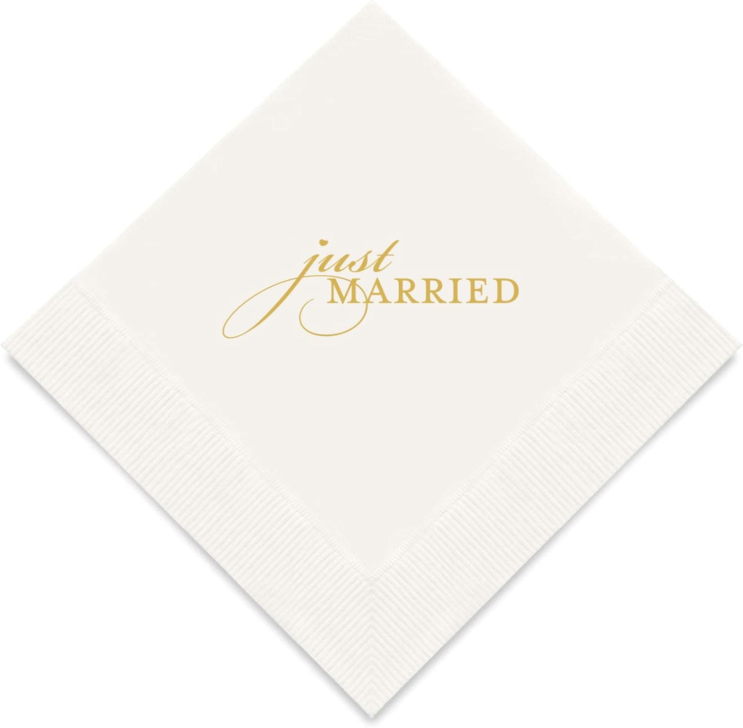 Weddingstar 3-Ply Gold Foil Cocktail Napkins Ivory - Double Hearts : Home & Kitchen