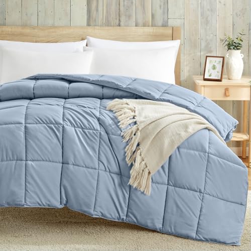 Image of Homelike Moment Comforter King Size - Blue Duvet Insert Down Alternative Bed King Comforter, Lightweight Bedding Comforters Quilted Soft All Season Blue