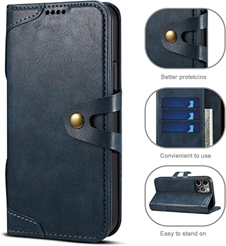 Étui béquille en TPU iPhone 14 Pro bleu avec rangement cartes sécurisé - 4