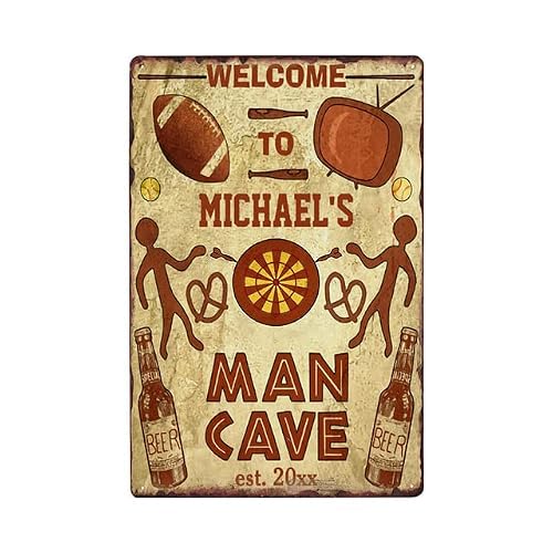 Man Cave Rule - Metal Tin Sign Retro Vintage Plaque