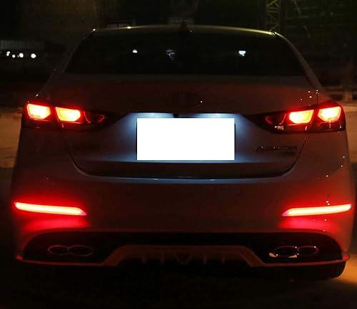 Miniatura 5 de iJDMTOY Luces reflectoras de parachoques LED de lente roja compatibles con Hyundai Elantra Sedán 2017 2018, función como faros antiniebla