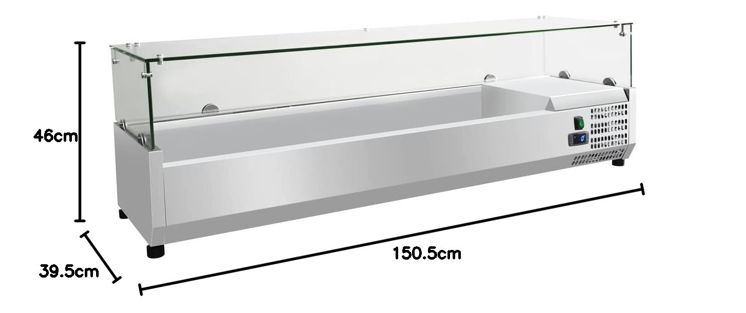METRO Professional Vitrina refrigerada GHS1150, 53 L, refrigeración por aire, 180 W, color plata