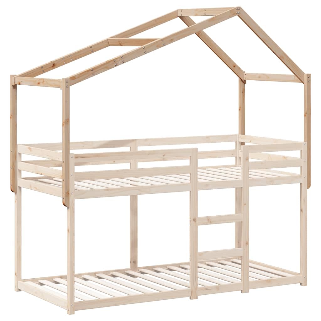 Kinderbett Dachgestell aus massivem Kiefernholz 213x85,5x144,5 cm - Spielbett Aufsatz für Kinderzimmer