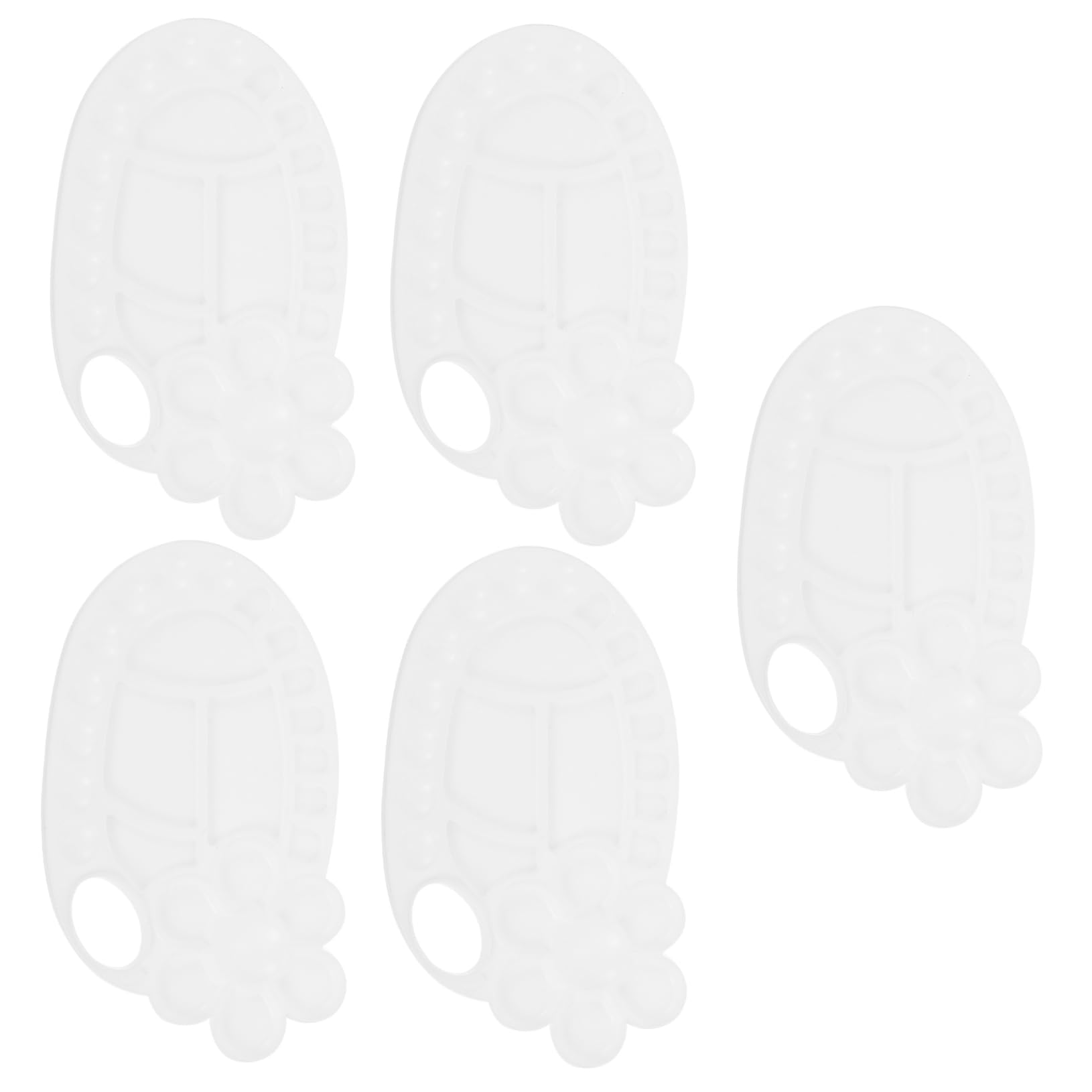 ARTIBETTER Oval Palette 5pcs Painting Trays Mixing Boards Plastic for Artists DIY Projects