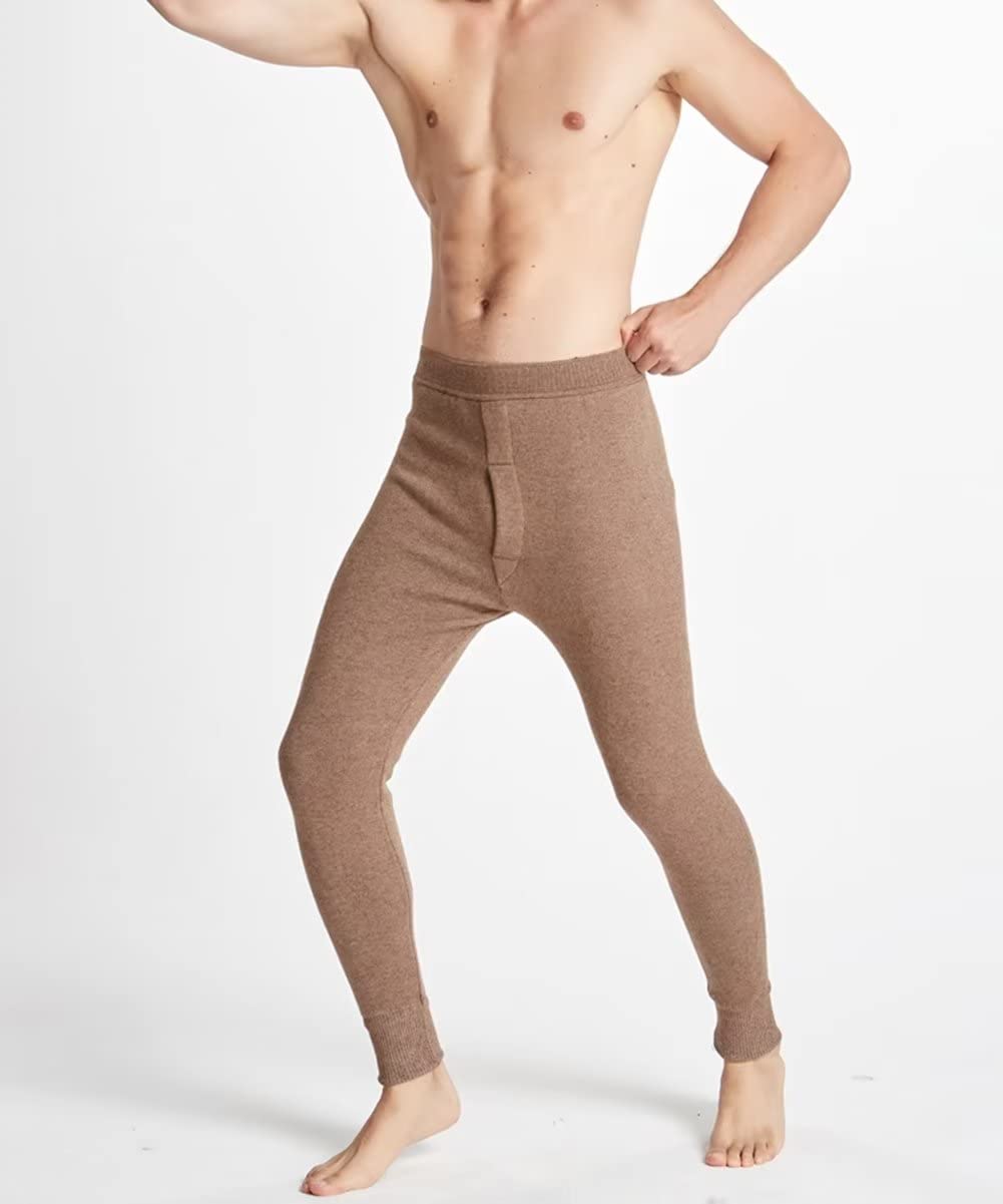 Uomo Termico Biancheria Intima Fondo, Foderato in Fleece Pantaloni Leggings