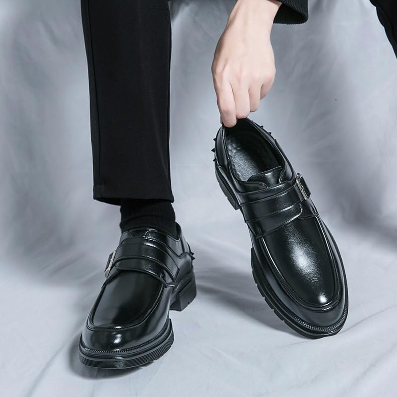 New Trend Height Increase Genuine Leather Shoes Comfortable Formal Dress Shoes for Men Business Single Buckle Formal Shoes Dress3