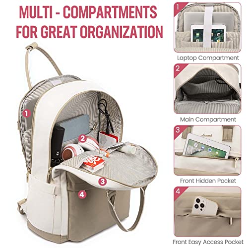Image of LOVEVOOK Laptop Backpack for Women, 17.3 Inch Laptop Bag with USB Port Fashion Waterproof Backpacks Teacher Nurse Stylish Travel Bags Vintage Daypacks Bookbag for College School Work