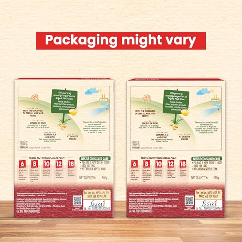 Image of CERELAC Baby Food Cereal | No Preservatives | Wheat Apple Cherry for 8 to 24 Months Baby | Source of Iron & Protein for Babies | Instant Cereal | 350g (Weight may vary upwards)