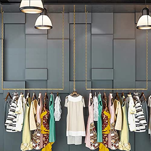 WFDERAN 2 Pcs Height Adjustable Metal Chain Clothing Hanging Racks,Creative Commercial Wedding Dress Display Shelf,Retail Store Garment Rack,Ceiling Mount Clothes Storage Rod (Gold, 47.2" L) steampunk buy now online WFDERAN 2 Pcs Height Adjustable Metal Chain Clothing Hanging Racks,Creative Commercial Wedding Dress Display Shelf,Retail Store Garment Rack,Ceiling Mount Clothes Storage Rod (Gold, 47.2" L) steampunk buy now online