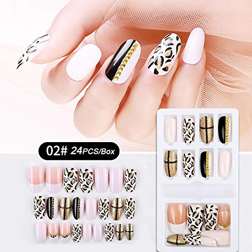 VINFUTUR 72 Stücke Künstliche Nägel zum Aufkleben Falsche Fingernägel Künstliche Falsche Nail Tips Fake Nails mit… – Bild 5