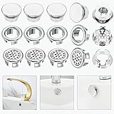 ★【Material de Alta Calidad】Estas cubiertas de desbordamiento redondas del orificio del lavabo del baño están hechas de material plástico ABS, con buena dureza, fuerte y duradero, decora el orificio de desbordamiento pero no lo bloquea.