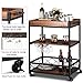 Giantex Industrial Bar Serving Cart, Mobile Kitchen Island Cart, Wood Trolley on Wheels, Utility Shelf, Glass Holder, Handle Racks, Lockable Caster, Removable Tray Storage Islands