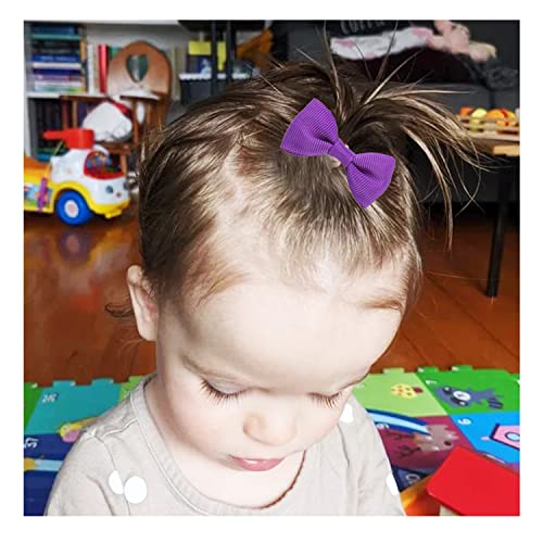 Baby Hair Ties With Bows - 40Piece 2Inch Small Elastic Hair Ties For Girls Ponytail Holders Toddler Hair Accessories For Girls Red #TOP4