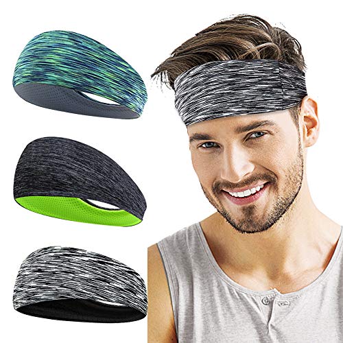 LATTCURE - Cinta para la frente, 3 unidades, antideslizante, para correr, caminar, senderismo, ciclismo y motociclismo, Color: 5