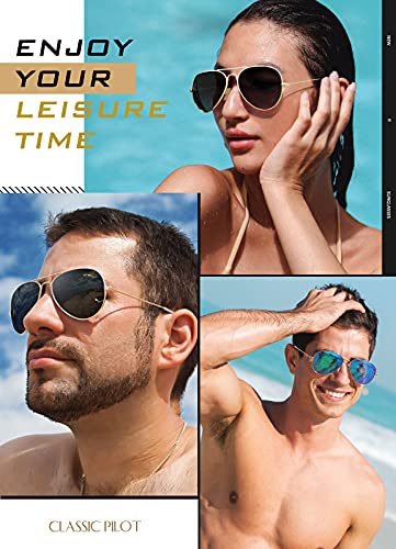 Image of GQUEEN Classic Pilot Polarized Sunglasses Men Women Retro Shades UV400 MOS1