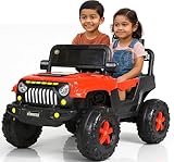 Wishmaster Kids Electric Ride-On Jeep Car 12V Battery Powered Toy Vehicle with Big Wheels, LED Lights, Music System & Parental Remote – Off-Road Style for Boys & Girls