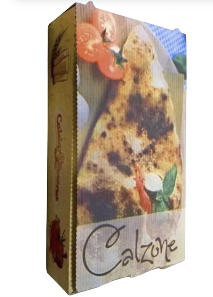 Caja de Cartón para Pizza Calzone, Envase Alimentario Resistente, Ideal para Pizzería, Restauración, Takeaway y Delivery, 310 x 170 x 70 MM, 150 UDS