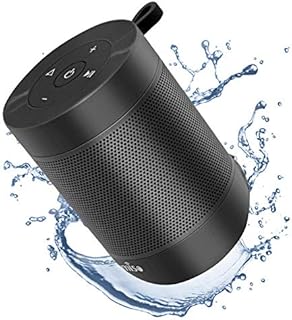 Portable Bluetooth Speaker, COMISO Small Wireless Shower Speaker 360 HD Loud Sound Stereo Pairing Waterproof Mini Pocket Size Built in Mic Support TF Card for Travel Outdoors Home Office Black