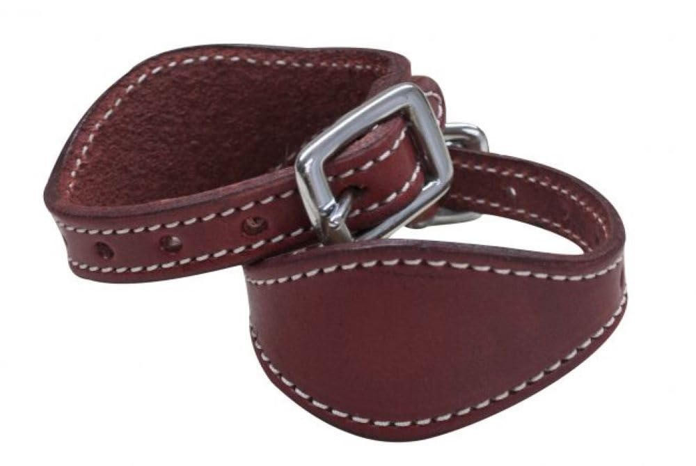 Saddles & Such Leather Stirrup Hobble Straps - Brown Latigo, 12" Long, Nickel Buckles, Made In USA
