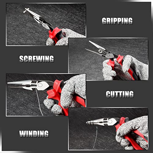 LEONTOOL High Leverage Long Nose Pliers with Angled Head 8-Inch Wire Cutter Heavy Duty Multifunction Precision Pliers Professional Hand Tool Saving 35 Percent Labour - Image 4