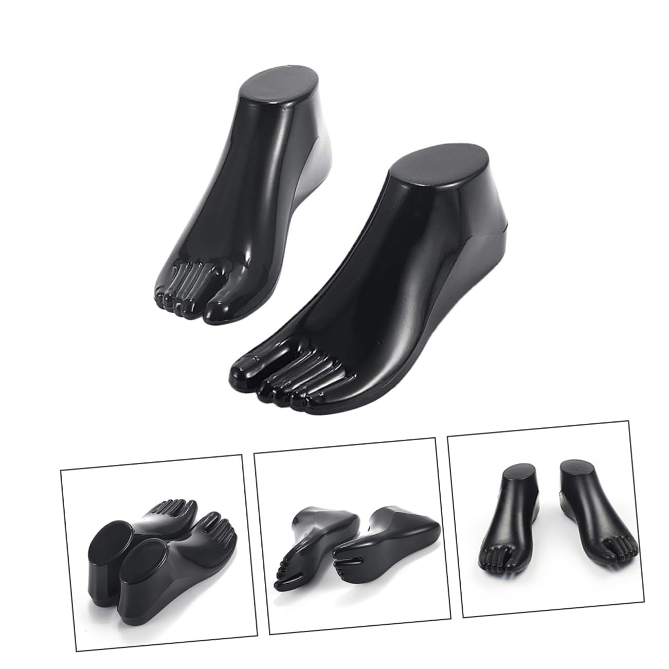 Schuhhelfer Fußmodell aus Kunststoff für Schuhe Erwachsene Schwarz Einfach zu Verwenden und Präsentieren von Schuhen und Stiefeln