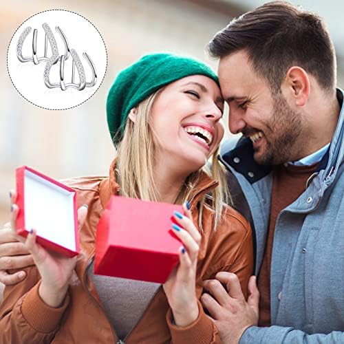 Greoer 4 Claw Stud Earrings for Women,Creative Sterling Silver Needle Stud Earrings, Shiny shiny Crystal Earrings,Claws Needle Earrings Fashion Multiple Piercing Illusion earrings for Women, Girls