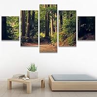 SIGNWIN 5 Panel Canvas Wall Art Rustic Woods for Home Decorations Ready to Hang - 60