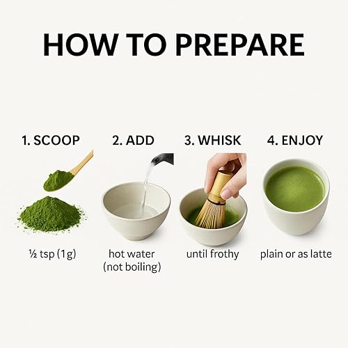 Miniatura 5 de Ensori Matcha, polvo de matcha de grado ceremonial, primera cosecha, auténtico japonés, 100% puro, sin aditivos, 50 porciones, té verde matcha sin