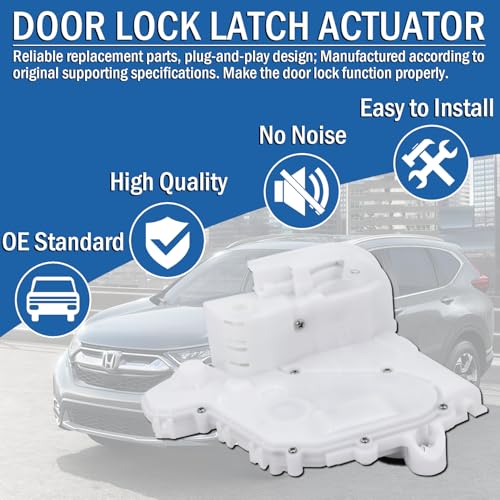 Image of Front Right Passenger Side Door Lock Latch Actuator Motor with Rod Compatible with 2007-2011 Honda CR-V CRV, Replaces 72110-SWA-D01 DLA1015 72110-TA0-A11 937-566