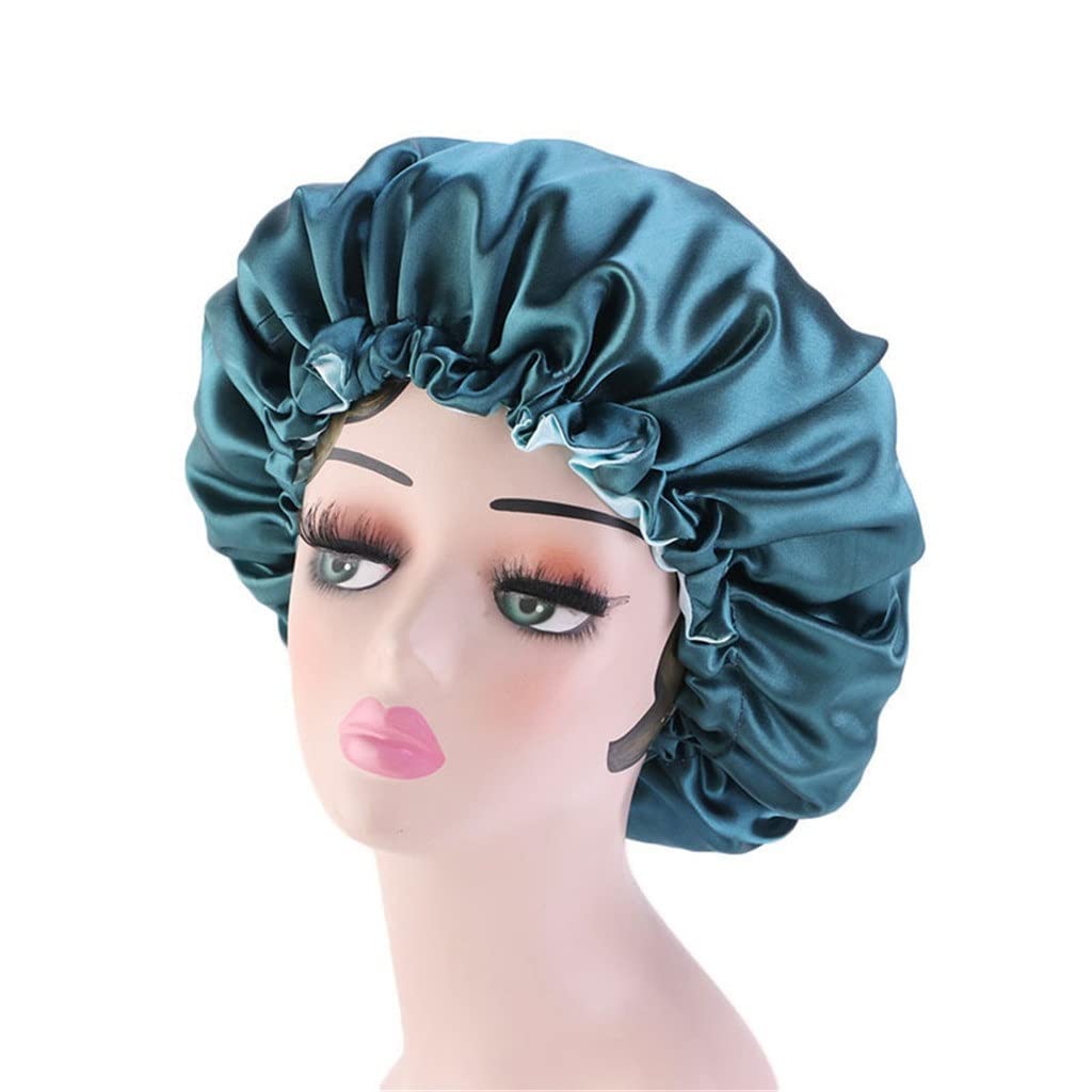 HODAGES Schlafmützen Doppelseitige Schlafmütze Haarkappe Polyester Verstellbare Nachthaube Badehüte Badezimmer Zuhause Mädchen schlafen (Color : A, Size : One Size) (C One Size)