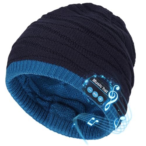 SIVITICK Gorro Musical Bluetooth Regalos Originales para Hombres y Mujeres Gorro de Invierno Abrigado con Altavoces Integrados Bluetooth 5.4 Manos Libres