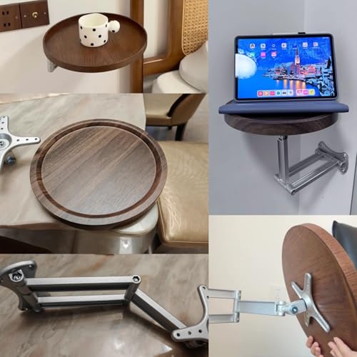 Tablette rétractable et rabattable 180° pour bureau mural de chambre - 8