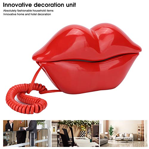 Teléfono de Sobremesa con Cable en Forma de Labios Rojos miniatura 3