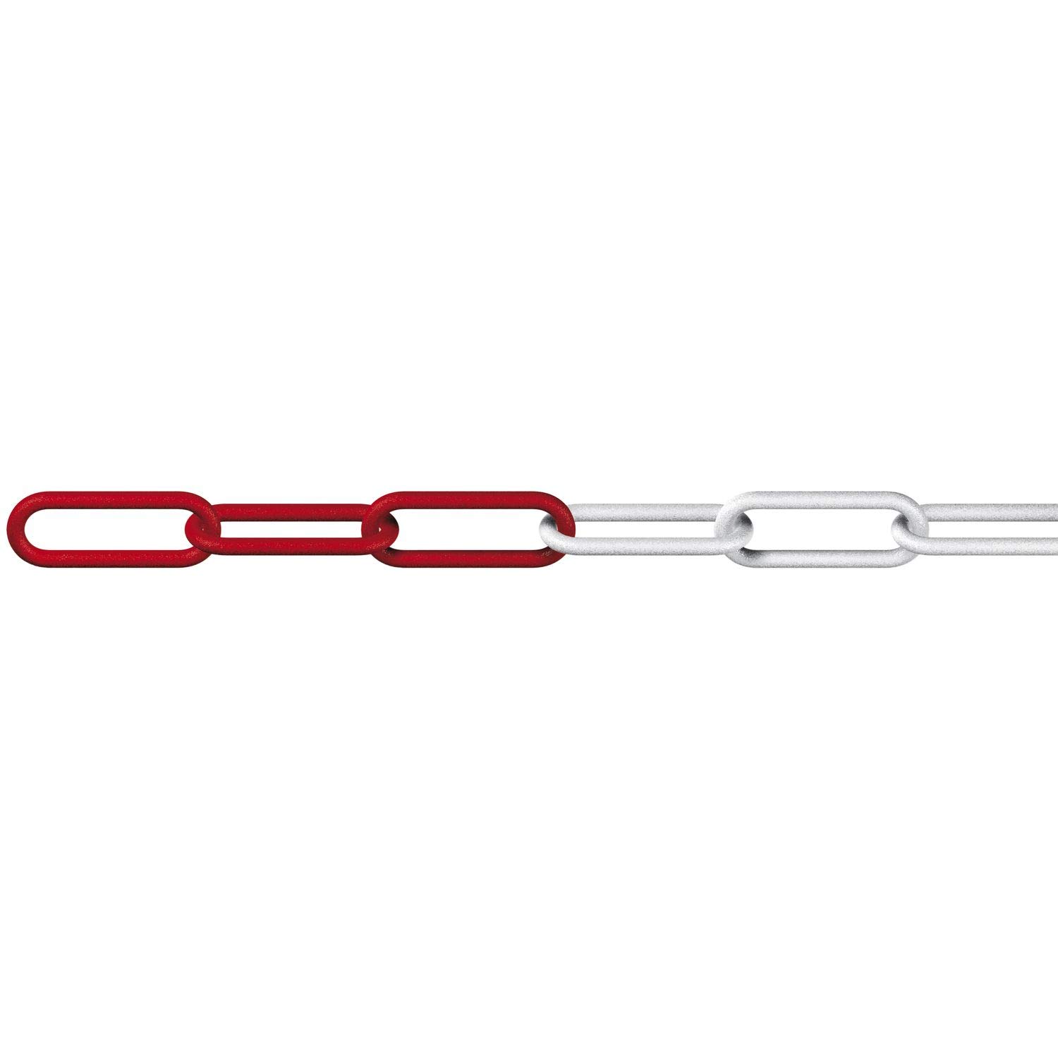 Chaîne d'arrêt en plastique Rouge/blanc Épaisseur 6 mm 1 taille 25 m
