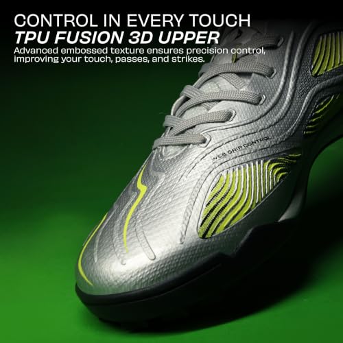 Image of Nivia Ashtang 3.0 Turf Football Shoes for Men & Women, TPU Fusion Upper with 3D Embossed Grip, High-Performance Rubber Outsole for Turf Control & Speed