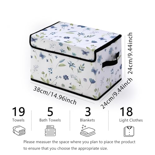 Image of Stackable Storage Bins with Lids,Closet Organizers Fabric Box for Home and Office,Blanket Clothes Organizers,Under Bed Storage Containers 3 Pack