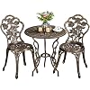 Yaheetech 3-delige bistroset balkonset tuinset met stoelen tuinmeubelen set twee zitkrukken tuinmeubelen in antieke…