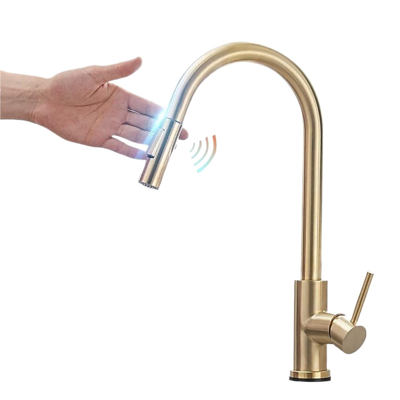 Robinet de cuisine intelligent anti-traces à capteur mains libres et installation facile
