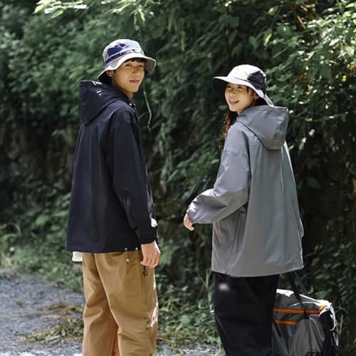 Windbreaker Boys Girls Lightweight Breathable Raincoat Reflective Packable Hooded Softshell Lined Hiking Coat Coat Lightweight (Color : Black B, Size : Small)4