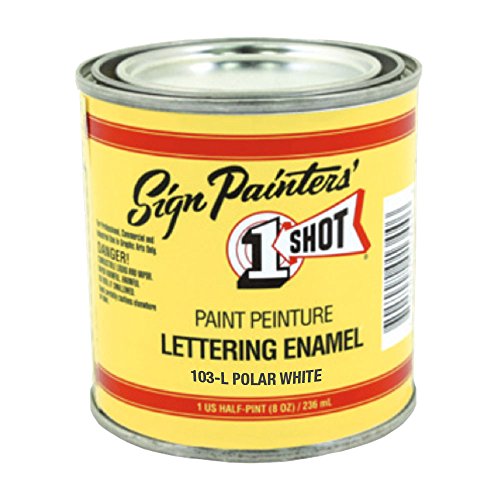 1-Shot Lettering Enamel - Polar White 1/2pint