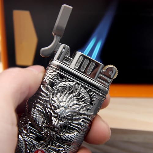 Encendedor Vintage de Metal con Llama Ajustable y Resistente al Viento miniatura 5
