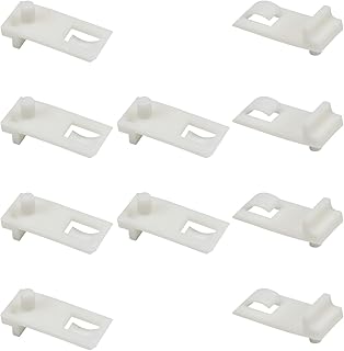 Glass Shelf Clamp,Glass Shelf Bracket,Plastic Shelf Support Pegs, 5mm Shelf -Locking, Cabinet Shelf Clips,Shelf Bracket Hoder Peg, for Kitchen Furniture Book Shelves Supplies, White, 100pcs