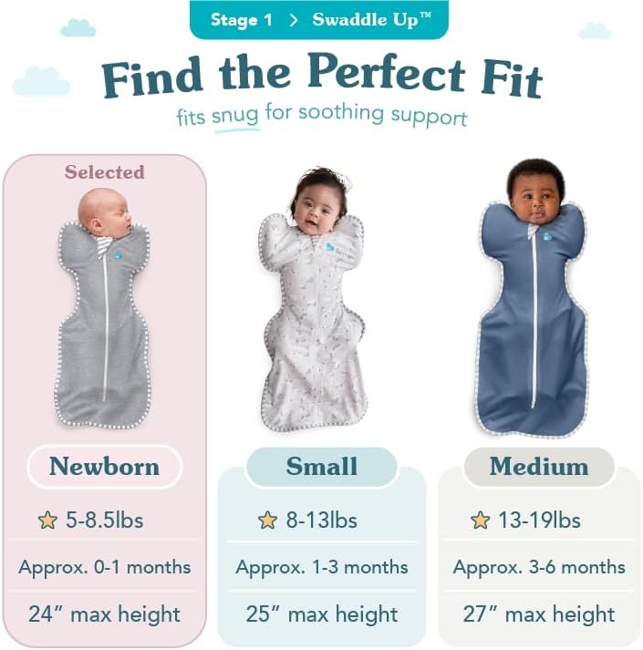 Love to Dream Swaddle UP, Baby Sleep Sack Self-Soothing Swaddles for Newborns, Get Longer Sleep, Secure Fit Helps Calm Startle Reflex, New Born Essentials for Baby, 1.0 TOG Newborn 5-8.5 lbs, Dreamer thumbnail