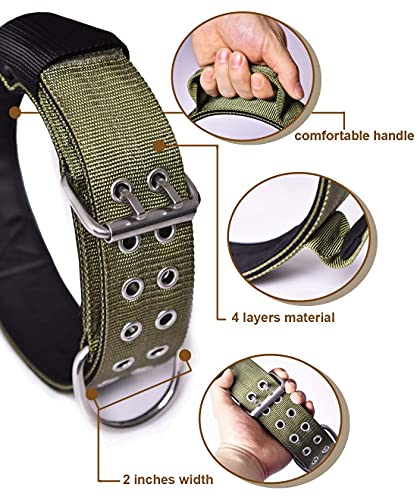 Dog Collar for Large Dogs - 2" Wide Tactical Collars with Handle for Extra Large Breed Dogs, Camo Military Heavy Duty 1/3" Thick Puppy Collar K9 Nylon Pet Collar L - Image 6
