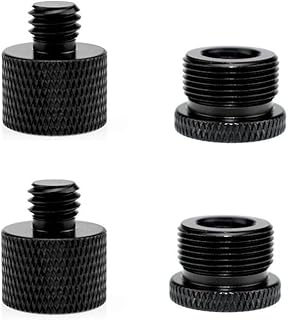 4 Pcs Mic Stand Adapter Mic Thread Adapter Set, 5/8 Female to 3/8 Male and 3/8 Female to 5/8 Male, 5/8 Female to 1/4 Male and 1/4 Female to 5/8 Male Screw Adapter for Microphone