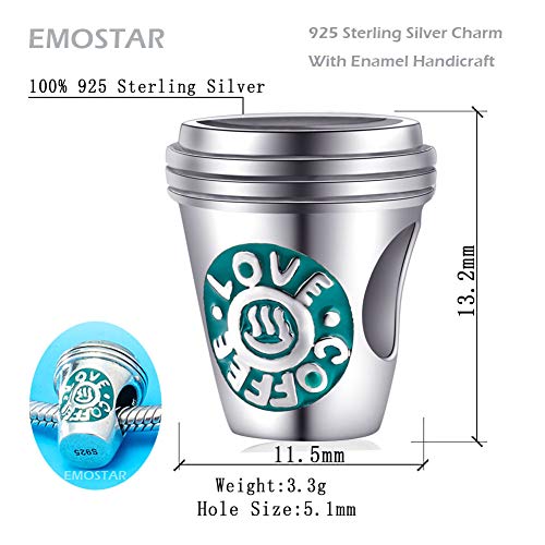 Love Coffee and Champagne Drink Charms, 925 Sterling Silver Coffee Cup Wine Glass Pineapple Beverage Strawberry Charms, Ice Cream Cone,Cocktail Goblet,Corn,Mushroom,Candy Pendant for Women Bracelet2