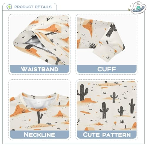 JUNZAN Western Cowboy Boho Cactus Kids Girls Hooded Sweatshirt Long Sleeve Hoodie for Boys Party 4T3