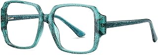 Reading Glasses, Vintage Square Reading Glasses, Women Fashion Anti-Blue Eyeglasses, Female Magnification Presbyopia Spectacles (Color : Transparent, Size : +3.5) (Green 1.5)