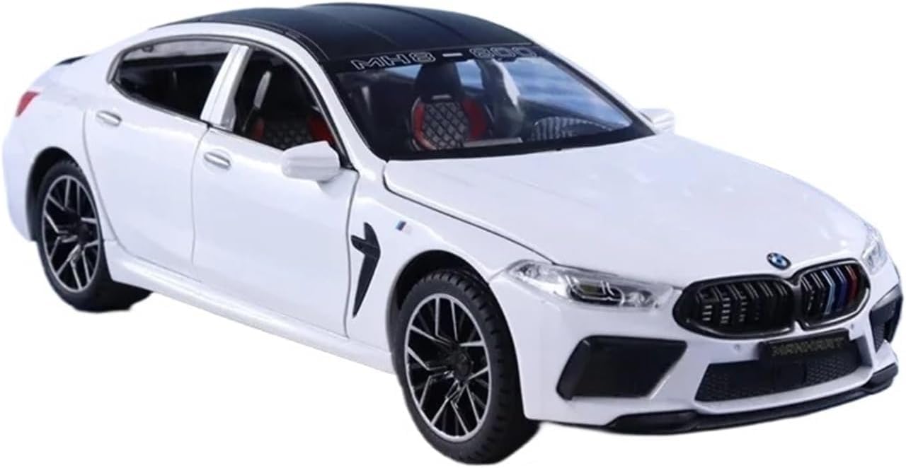 PLUSPOINT Diecast M8 Manhart Toy Car 1:24 Scale Model, with openable Doors Pull Back Vehicles Alloy Simulation Supercar with Lights and Sound Also for Car Dashboard,Kids, Adult